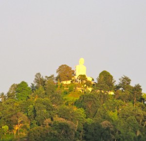 Kandy Buddha statue at sunrise